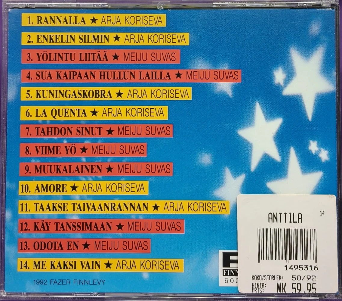CD) Arja Koriseva, Meiju Suvas – Tähdet Tähdet (1992)