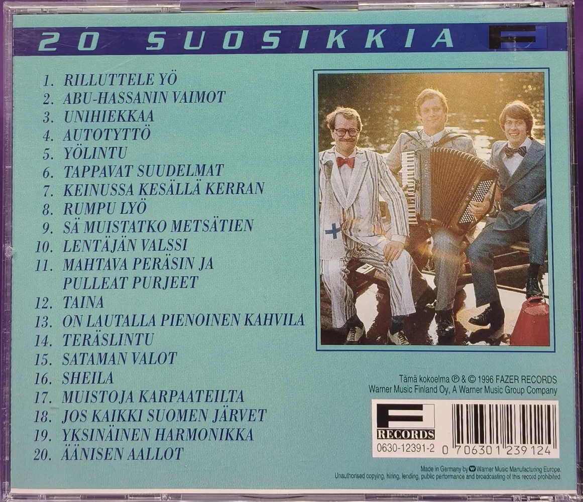 CD) 20 SUOSIKKIA - Solistiyhtye Suomi - Rilluttele Yö (1996)