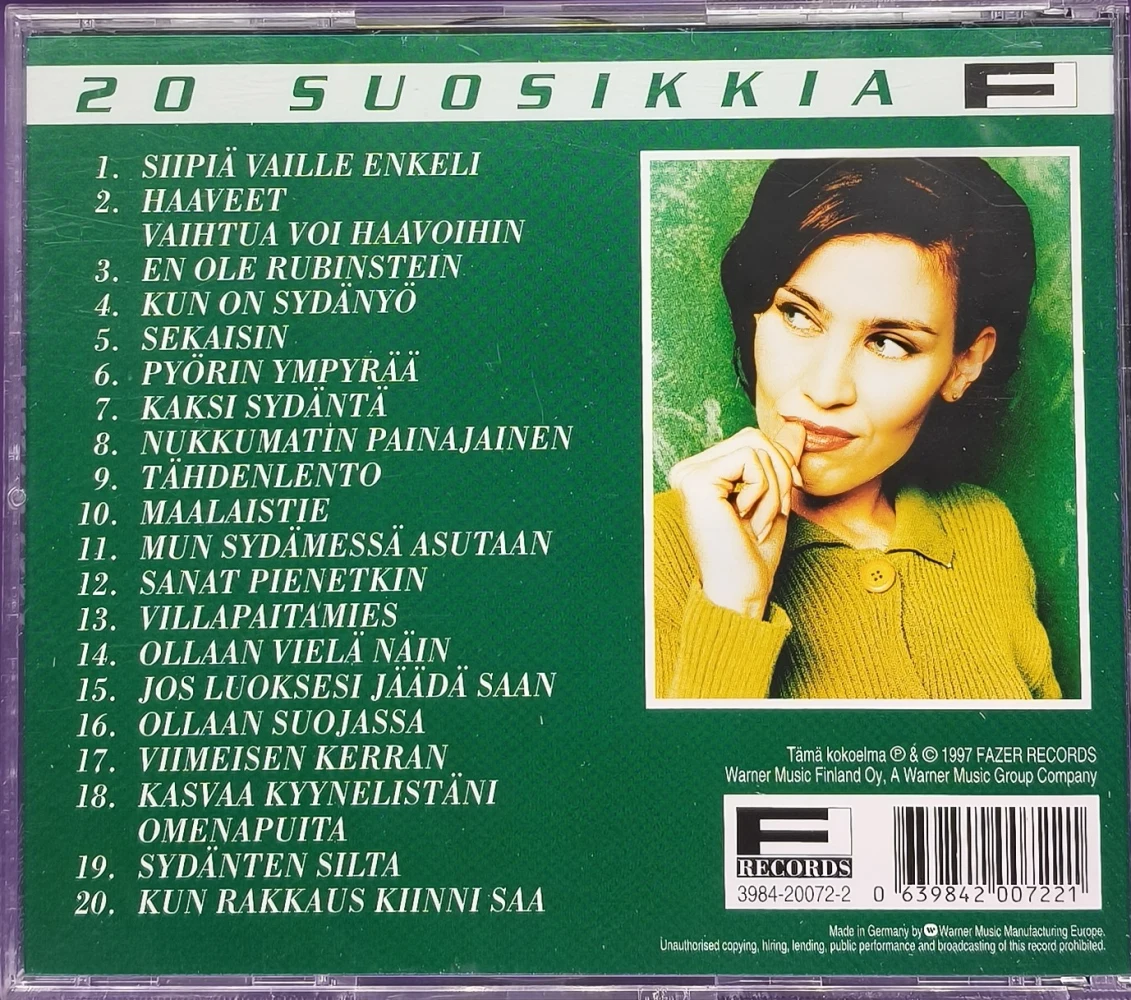 CD) 20 SUOSIKKIA - Anna Hanski – Siipiä Vaille Enkeli (1997)