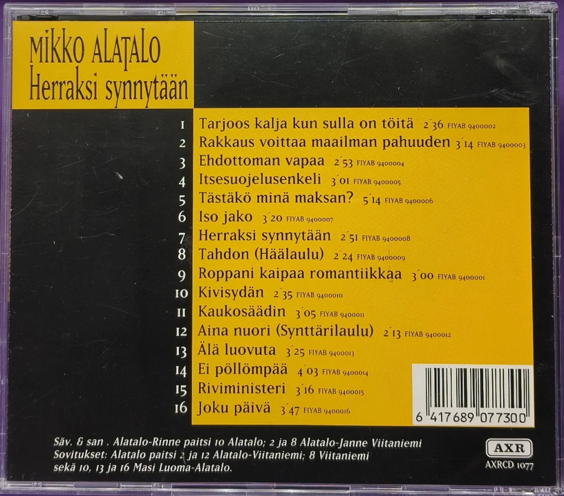 CD) Mikko Alatalo – Herraksi Synnytään (1994)