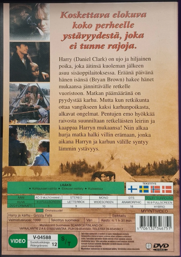 DVD) Harry ja Karhu - Grizzly Falls (1999) Bryan Brown