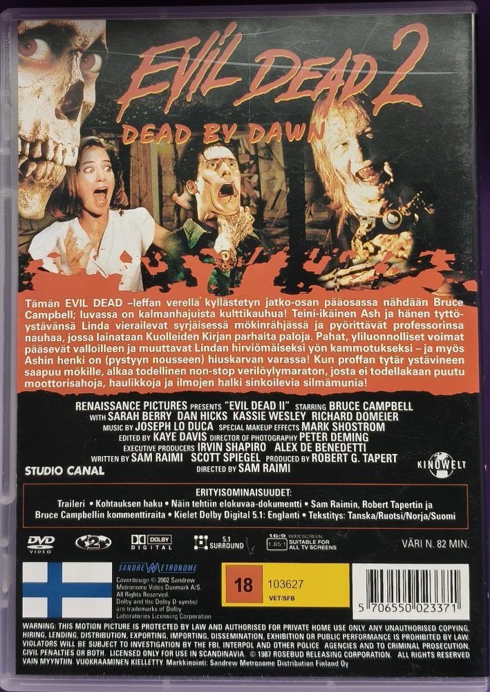 DVD) Evil Dead 2 - Dead By Dawn (1987) SUOMIKANNET