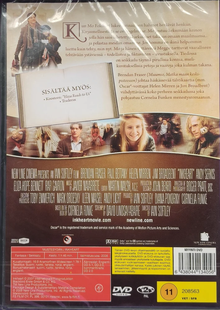 UUSI! DVD) Brendan Fraser: Mustesydän - Inkheart (2008)