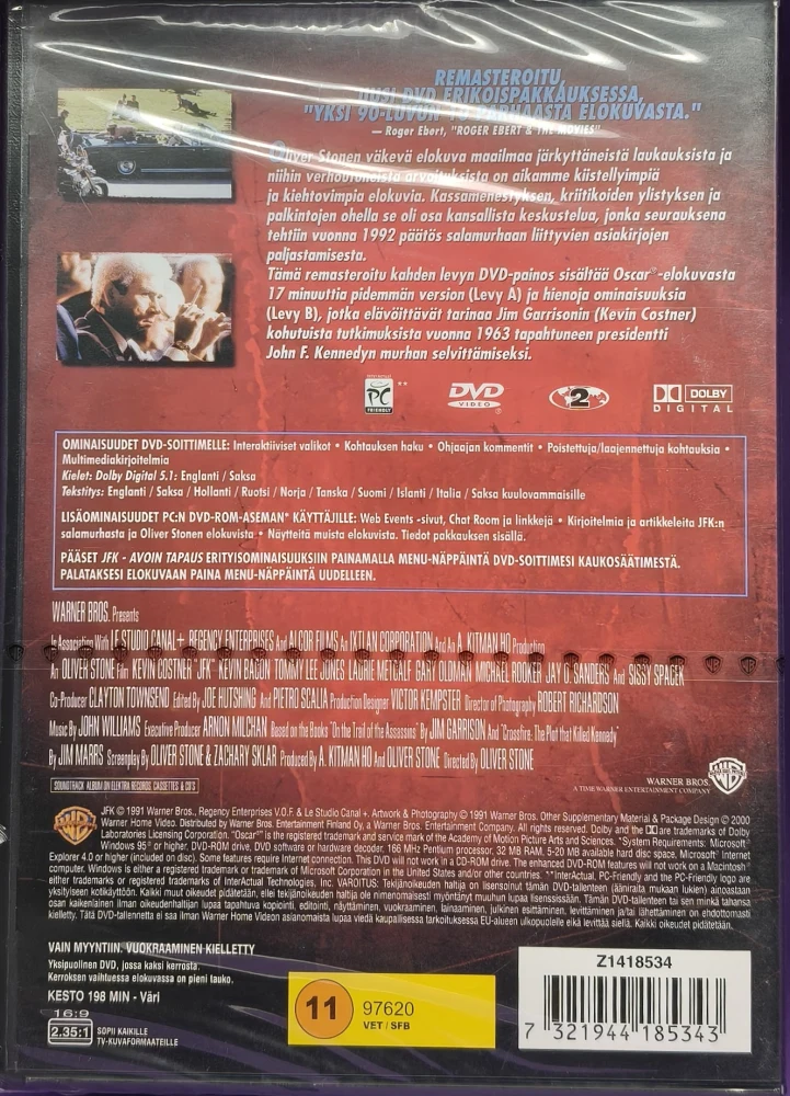 UUSI! (2 DVD) JFK - Avoin tapaus - Ohjaajan versio (1991) SUOMIKANNET