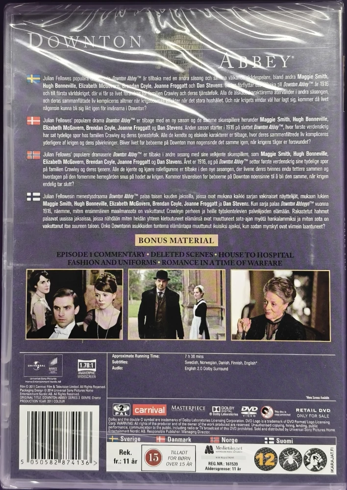 UUSI! 3 DVD) Downton Abbey - Kausi 2
