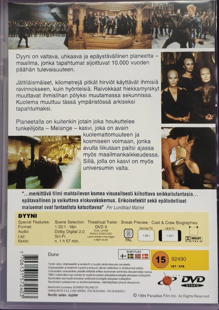 DVD) David Lynch: Dyyni - Dune (1984) SUOMIKANNET