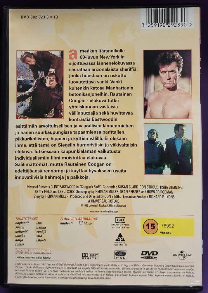 DVD) Clint Eastwood: Rautainen Coogan (1968) SUOMIKANNET