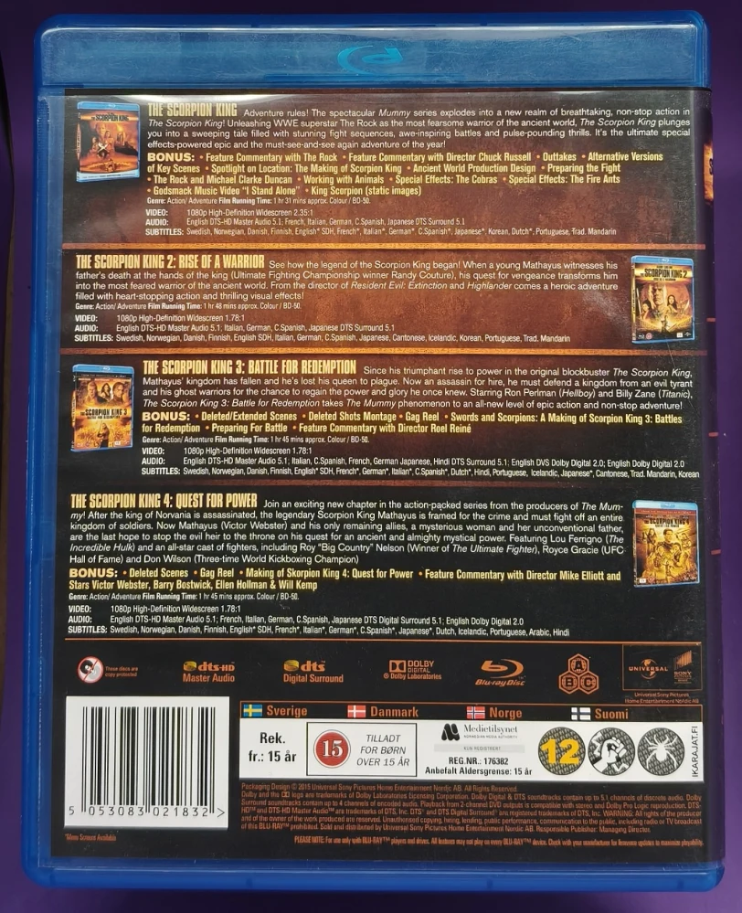 4 BLU-RAY) The Scorpion King - Skorpionikuningas - 1-4 - kokoelma