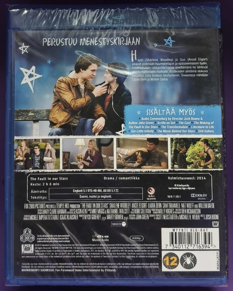 UUSI (BLU-RAY) Tähtiin Kirjoitettu Virhe (2014) SUOMIKANNET