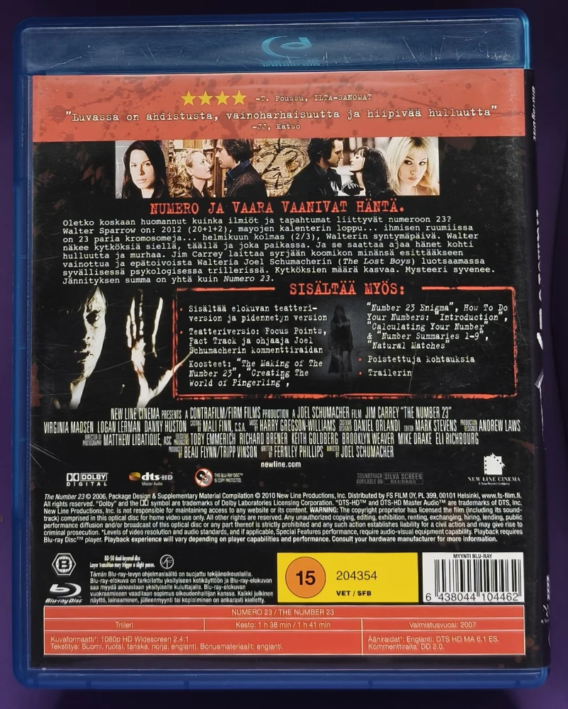 BLU-RAY) Jim Carrey: Numero 23 (2007) SUOMIKANNET