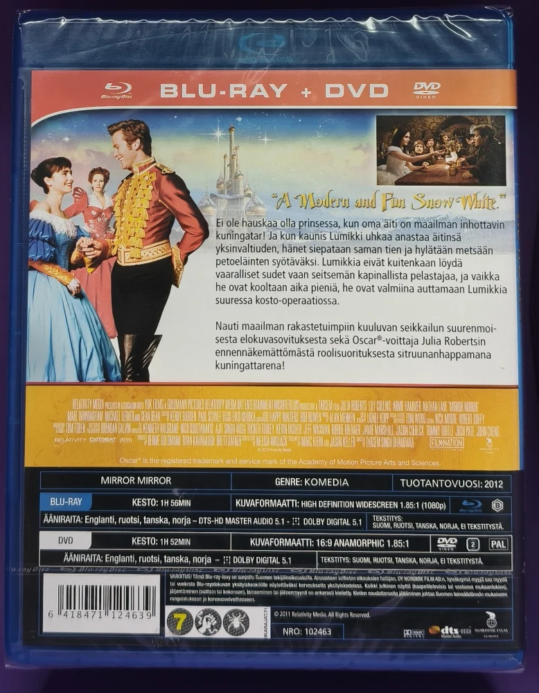 UUSI (BLU-RAY+DVD) Julia Roberts: Kerro, kerro kuvastin (2012)