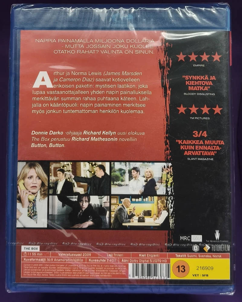 UUSI! BLU-RAY) Cameron Diaz: The Box (2008) SUOMIKANNET