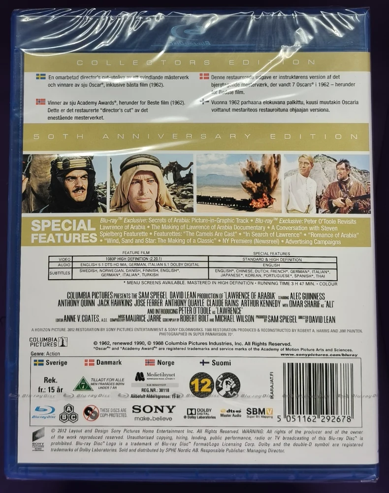 UUSI! BLU-RAY) Peter O'Toole: Arabian Lawrence (1962)