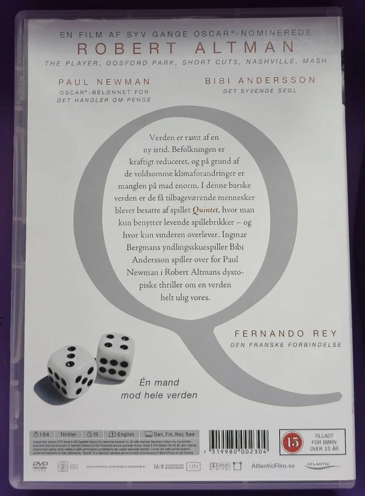 DVD) Paul Newman: Kvintetti - Quintet (1979) SUOMITEKSTIT