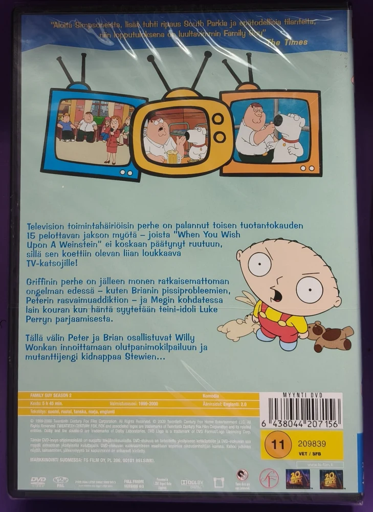 UUSI! 2 DVD) Family Guy - 2. Kausi (1999-2000)
