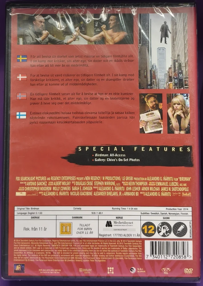 UUSI! DVD) Michael Keaton: Birdman (2014) SUOMITEKSTIT
