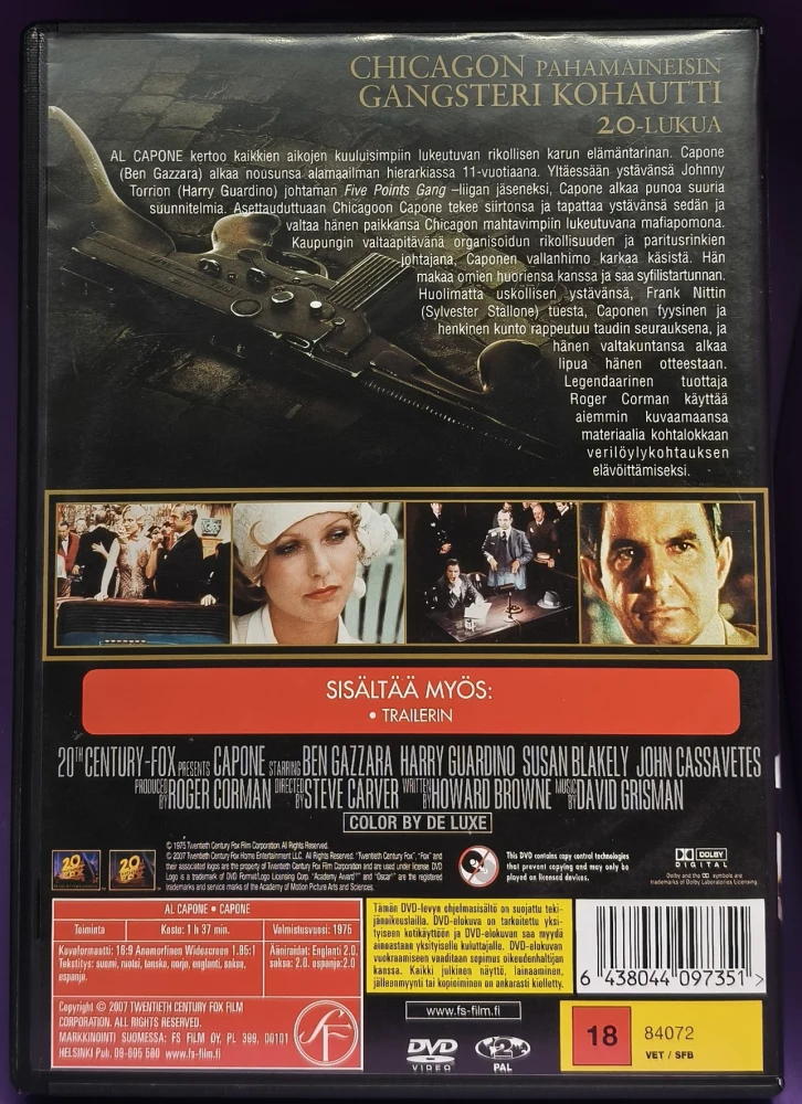 DVD) Sylvester Stallone: Al Capone (1975) SUOMIKANNET