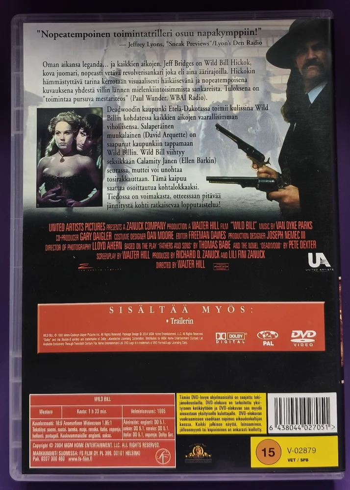 DVD) Jeff Bridges: Wild Bill (1995) SUOMIKANNET