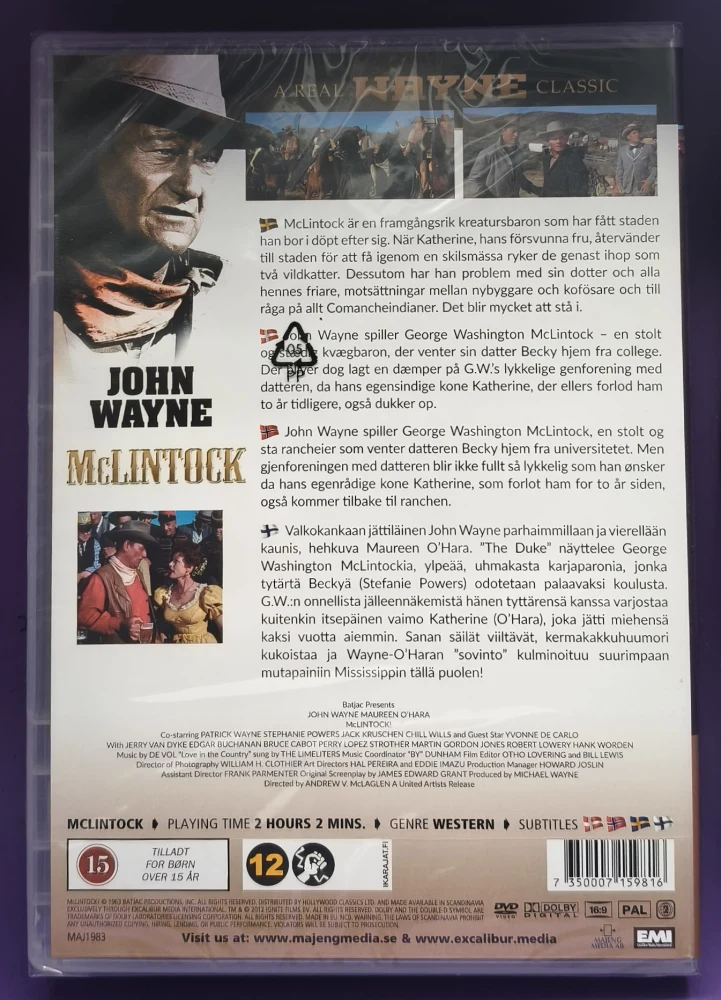 UUSI (DVD)  John Wayne: McLintock - Lännen hurjapäät (1963)
