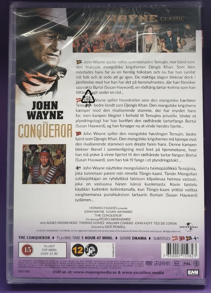 UUSI (DVD) JOHN WAYNE: THE CONQUEROR - VALLOITTAJA (1956)
