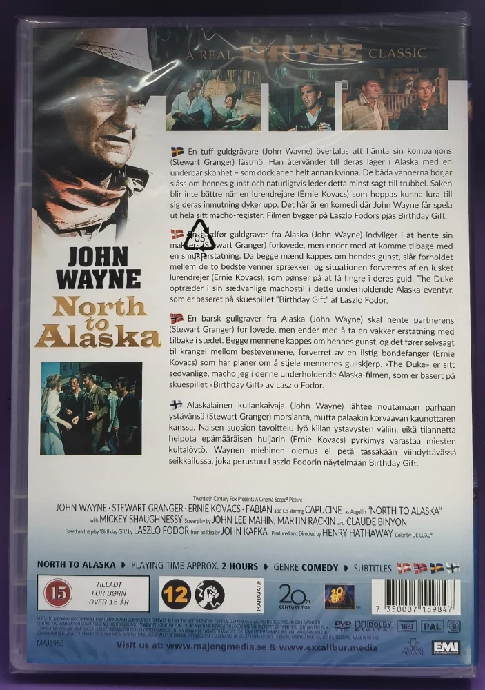 UUSI (DVD) JOHN WAYNE: NORTH TO ALASKA - ALASKAN HURJAPÄÄT (1960)