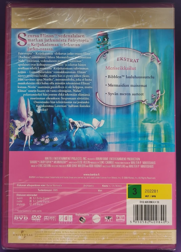 UUSI (DVD) Barbie Klassikko 7 -  Mermaidia (2005)