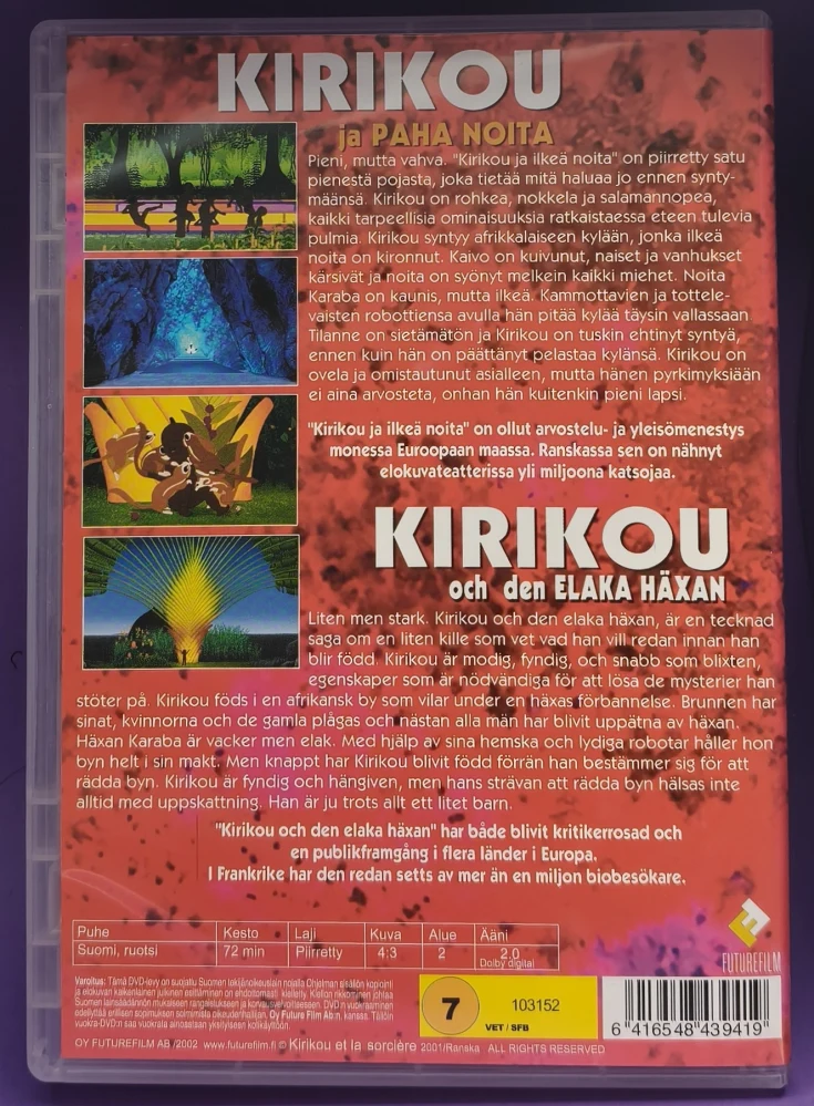 DVD) Kirikou ja Paha Noita (1998) PUHUMME SUOMEA