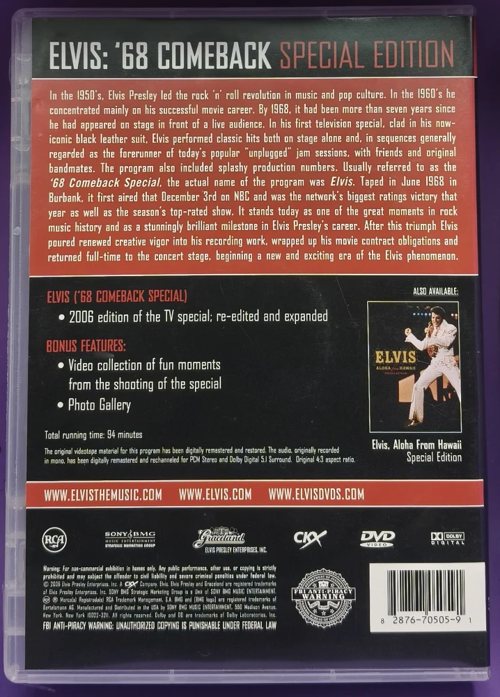 DVD) Elvis – '68 Comeback - Special Edition (2006)