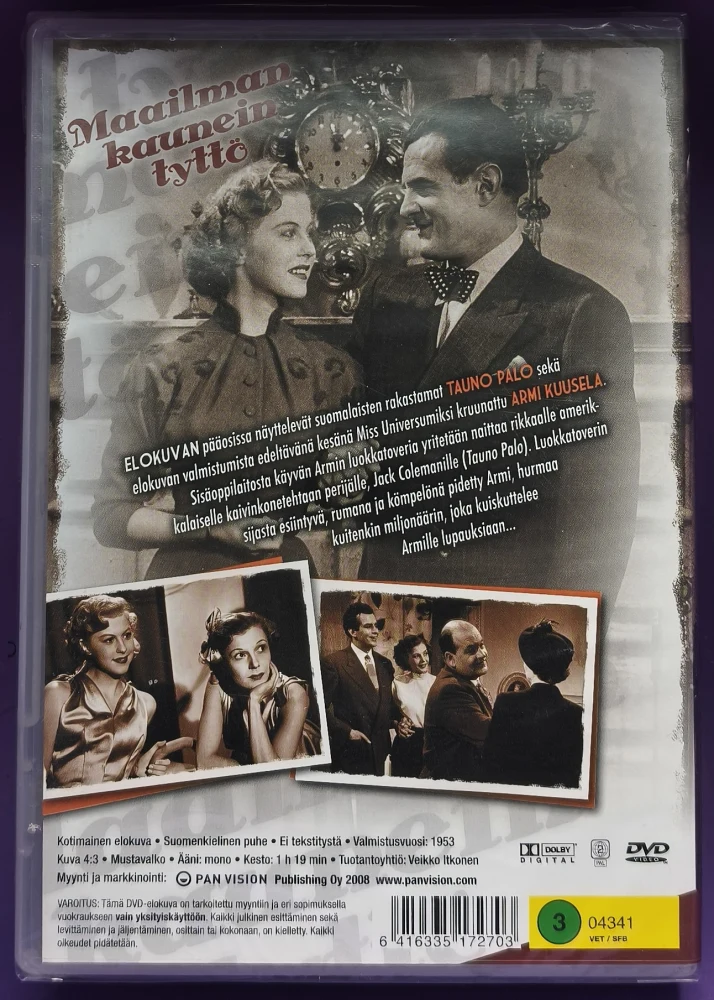 UUSI (DVD) Armi Kuusela: Maailman kaunein tyttö (1953)