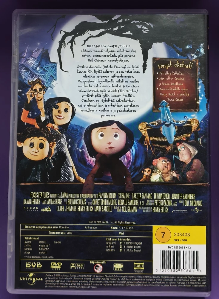 DVD) Coraline ja toinen todellisuus (2009) SUOMIKANNET