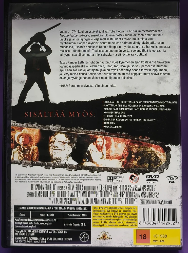 DVD) Dennis Hopper: Teksasin moottorisahamurhaaja 2 (1986)