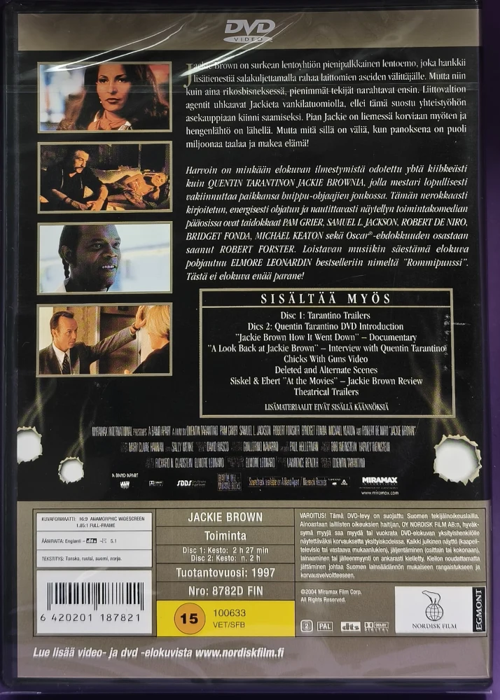 UUSI (2 DVD) Quentin Tarantino: Jackie Brown (1997)
