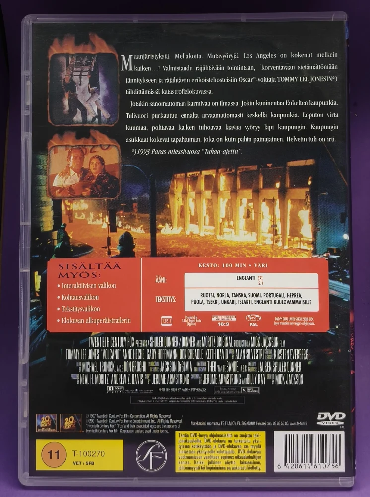 DVD) Tommy Lee Jones: Tulivuori - Volcano (1997)