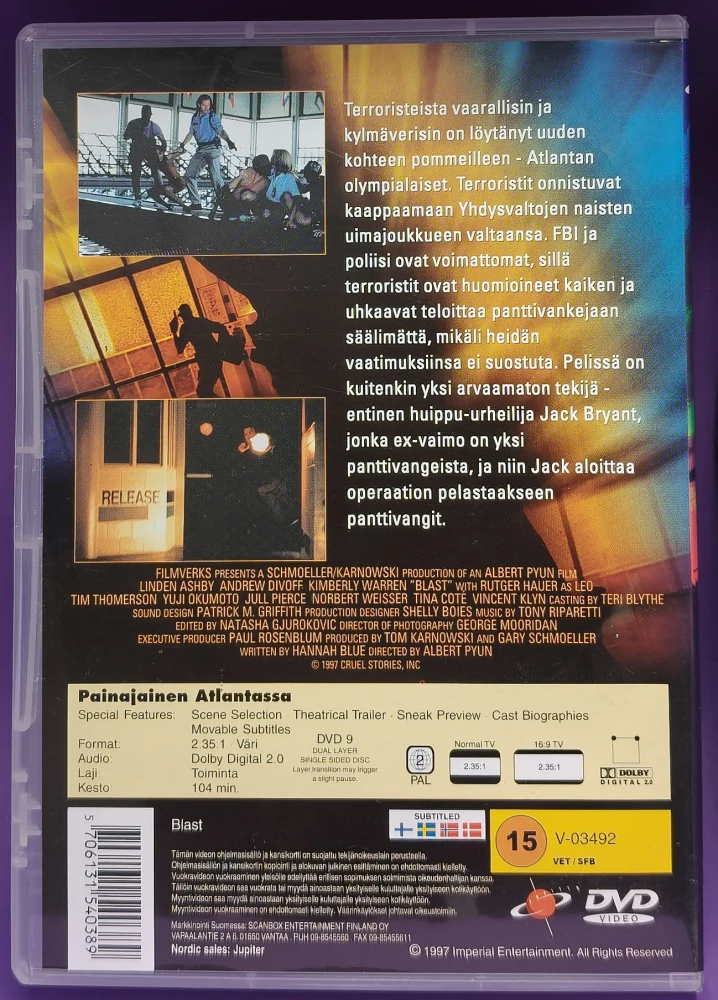 DVD) Rutger Hauer: Painajainen Atlantassa (1997) JUPITER