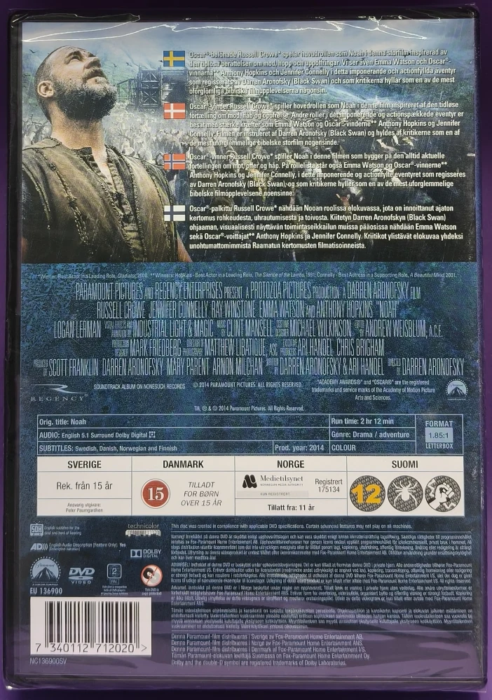 UUSI (DVD) Noah (2014) Russell Crowe, Jennifer Connelly