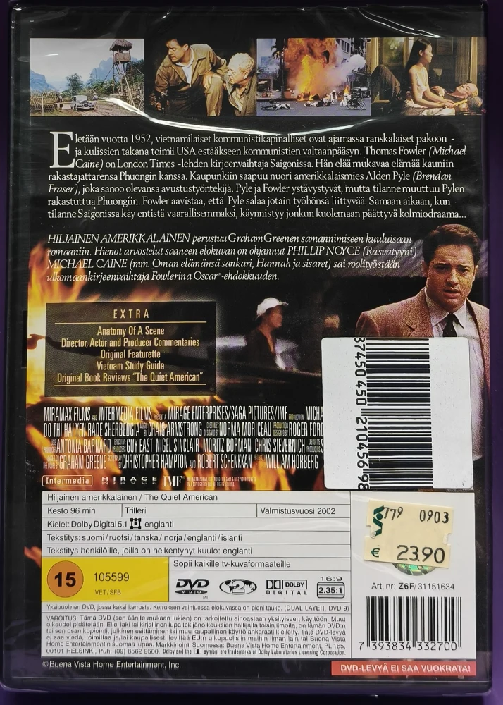 UUSI (DVD) Michael Caine: Hiljainen Amerikkalainen (2002) SUOMIKANNET