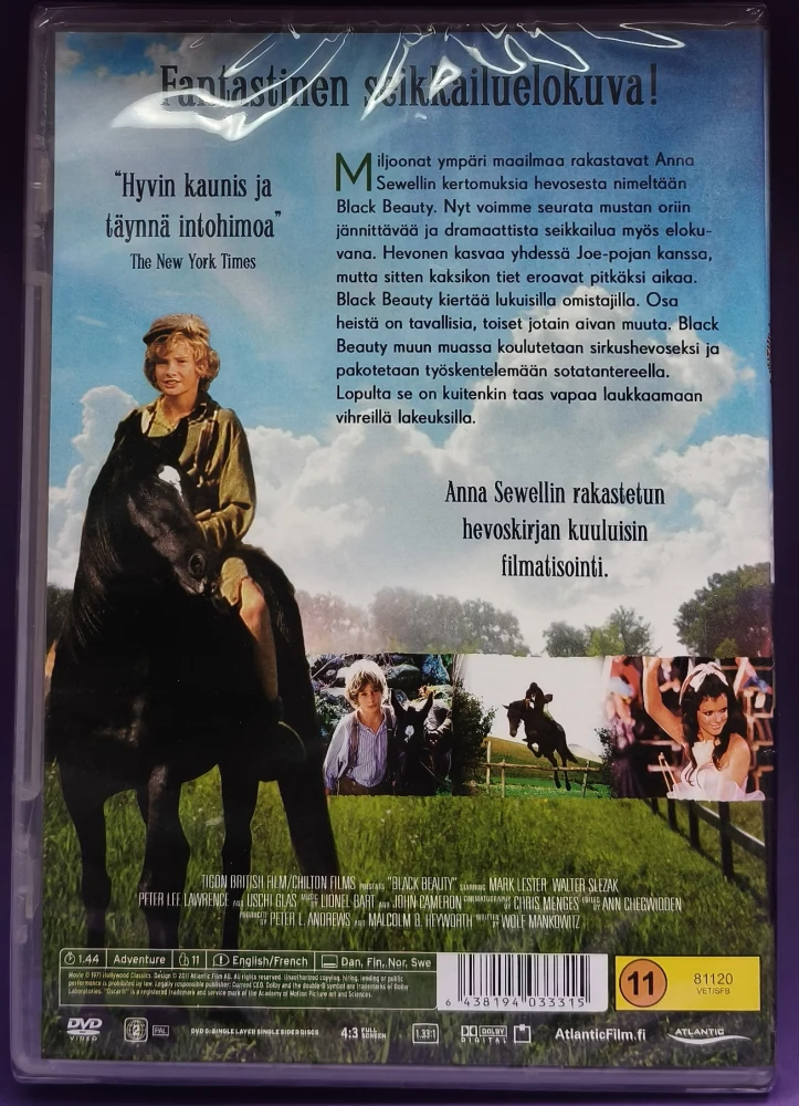 UUSI (DVD) Uljas Musta / Black Beauty (1971)