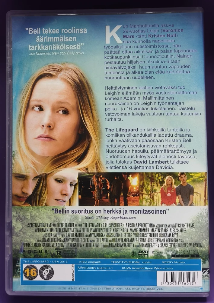 DVD) Kristen Bell: The Lifeguard (2013) SUOMIKANNET