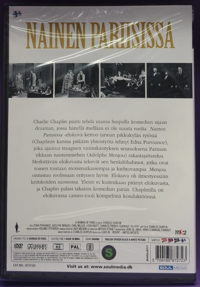 UUSI! DVD) Charlie Chaplin: Nainen Pariisissa (1923)