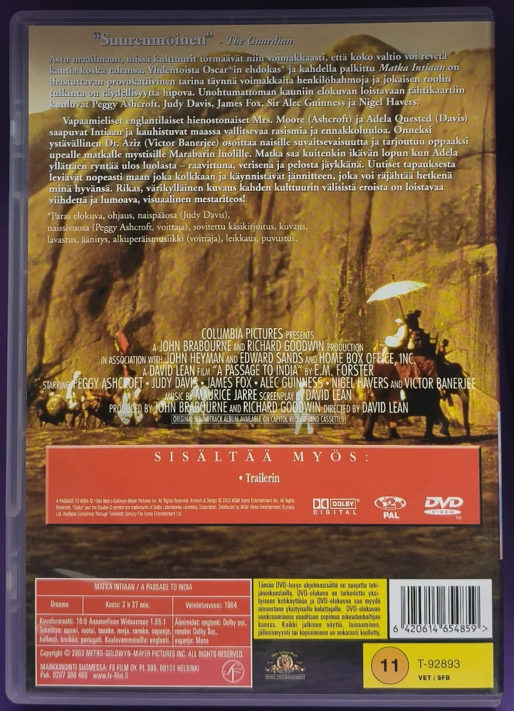 DVD) Judy Davis: Matka Intiaan (1984) SUOMIKANNET