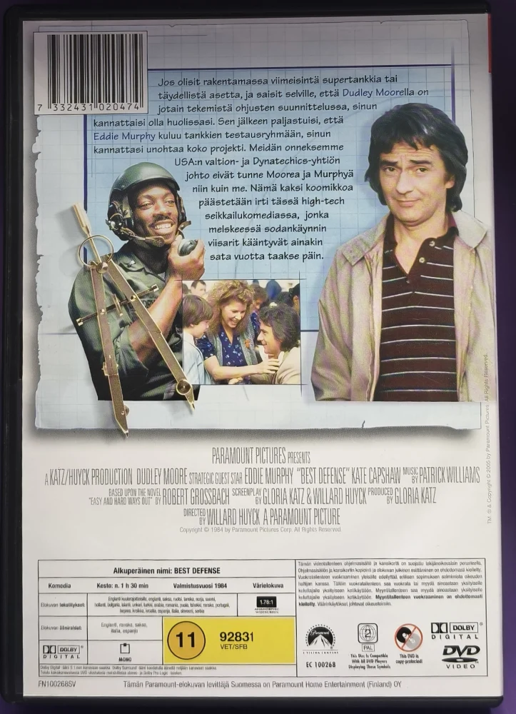 DVD)  Eddie Murphy, Dudley Moore: Best Defence - Täydellinen ase (1984)