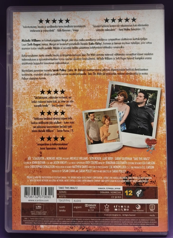 DVD) Sarah Polley: Take This Waltz (2011) SUOMIKANNET