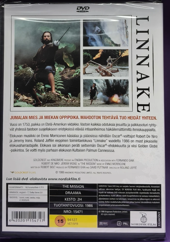 UUSI (DVD) Robert De Niro: Linnake - The Mission (1986)