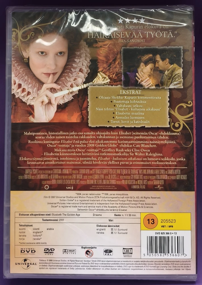 UUSI (DVD) Cate Blanchett: Elisabet - kultainen aikakausi (2007)