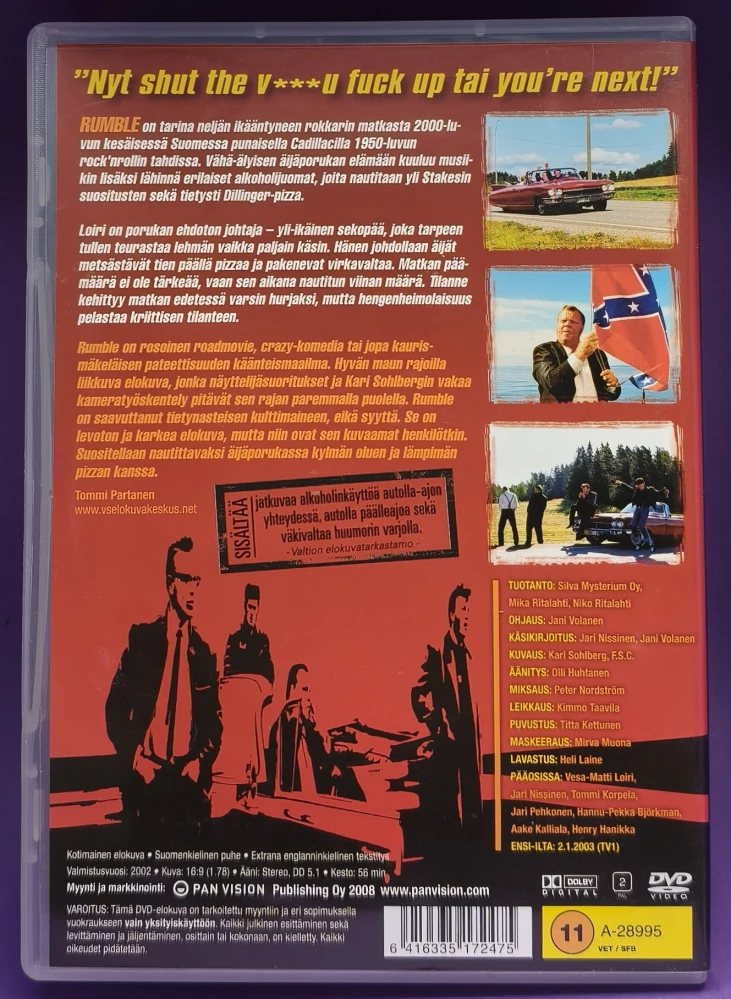 DVD) RUMBLE - Teddy Road Movie (2002) Vesa-Matti Loiri, Tommi Korpela