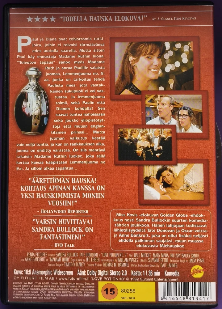 DVD) Sandra Bullock: Love Potion #9 (1992) SUOMIKANNET