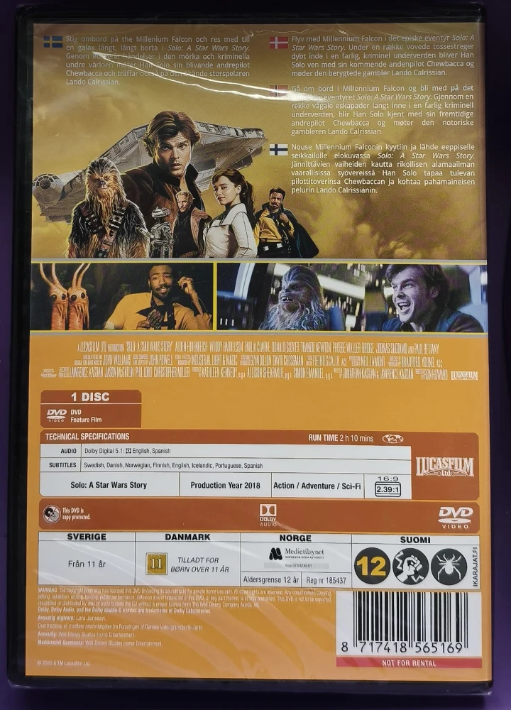 UUSI (DVD) Solo: A Star Wars Story (2018)