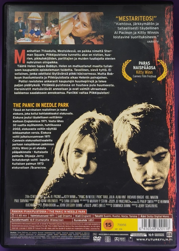 DVD) Al Pacino: Paniikki piikkipuistossa (1971) SUOMIKANNET