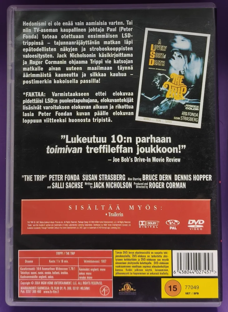 DVD)  Peter Fonda : Trippi - The Trip (1967) SUOMIKANNET