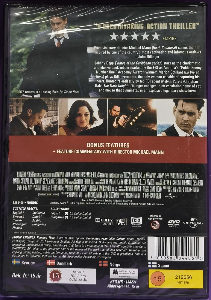 UUSI (DVD) Public Enemies (2009)